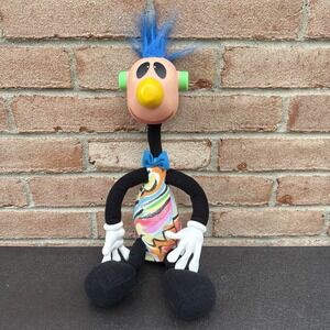 Vintage 1994 JIBBA JABBA JIBBER JABBER Blue Hair Mohawk Noisy Toy Doll 15" ERTL